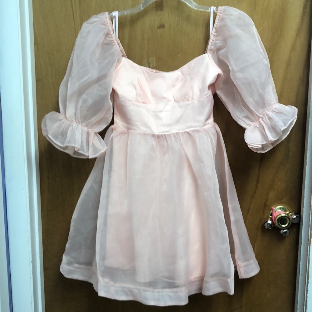 Pink Sweetheart Puff Sleeve Mini Dress